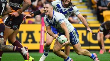 Connor Tracey has scored a hat-trick of tries in Canterbury's stunning win in Brisbane. Photo: Jono Searle/AAP PHOTOS