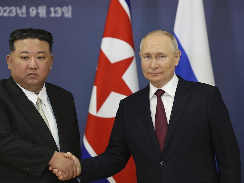 Kim Jong-un will hold talks with Russian President Vladimir Putin during his visit to North Korea. (AP PHOTO)